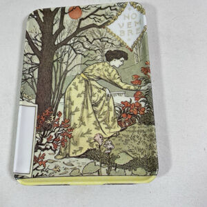 Decorative Crafts Woman in Garden November Novembre Melamine Trinket Dish Italy